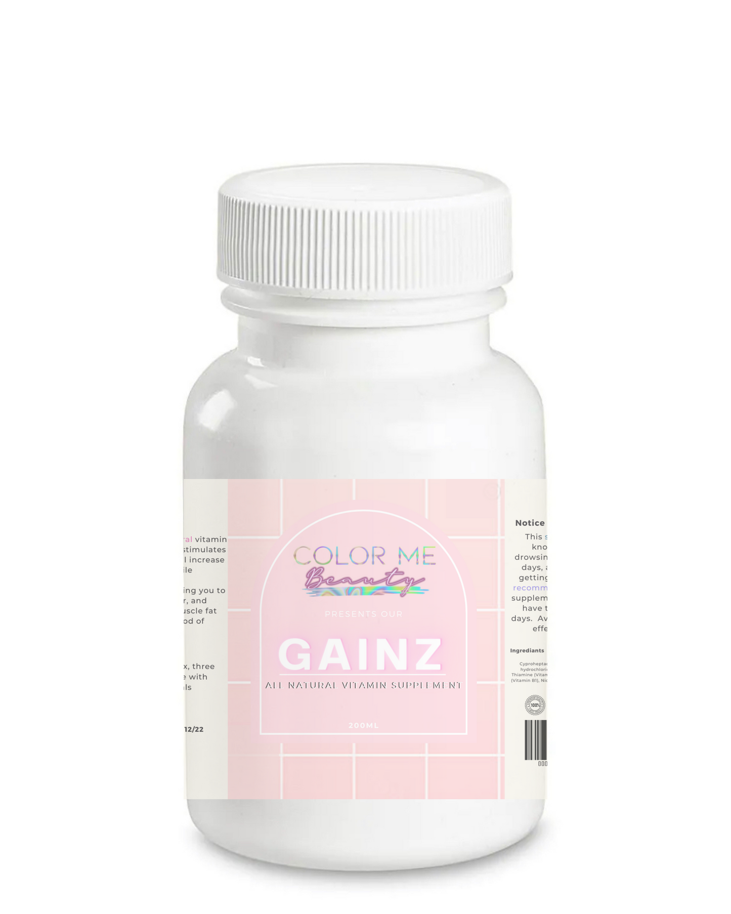 Gainz Vitamin Table